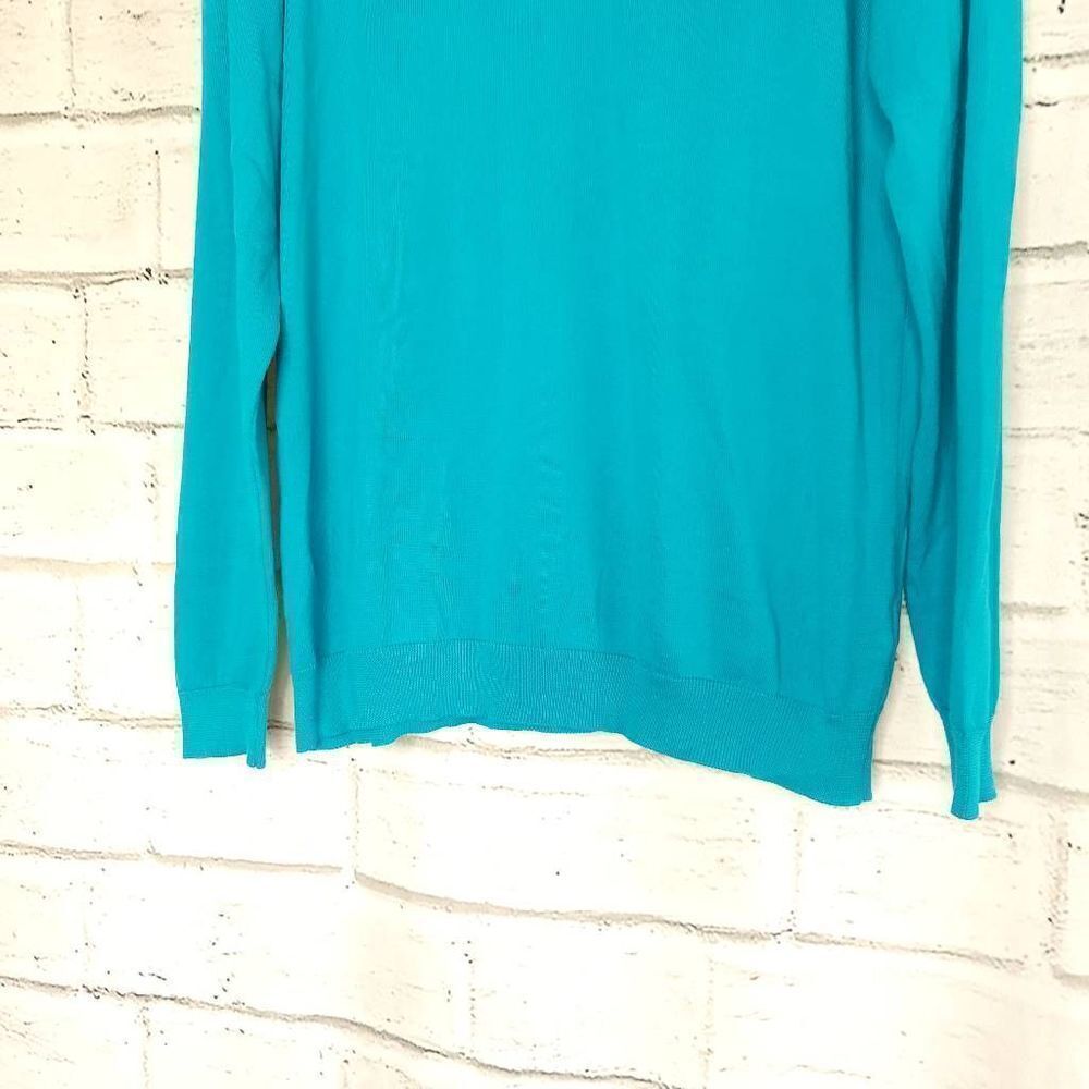 Daniele Fiesoli Crewneck Pullover Long Sleeve Cotton Sweater Blue Green Teal XL - Picture 4 of 11